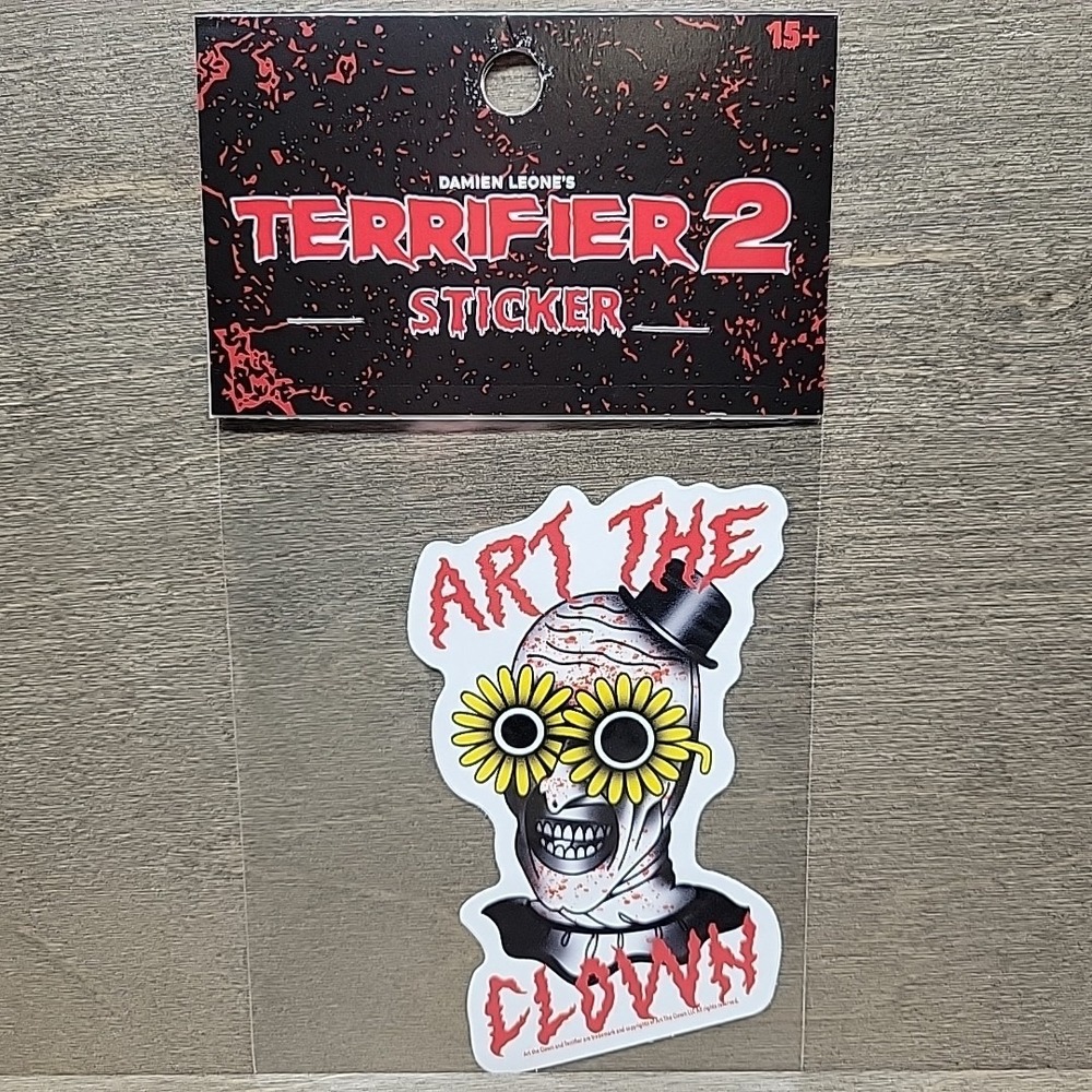 Bloody Art The Clown in Flower Glasses Sticker From Terrifier 2 Horror Movie